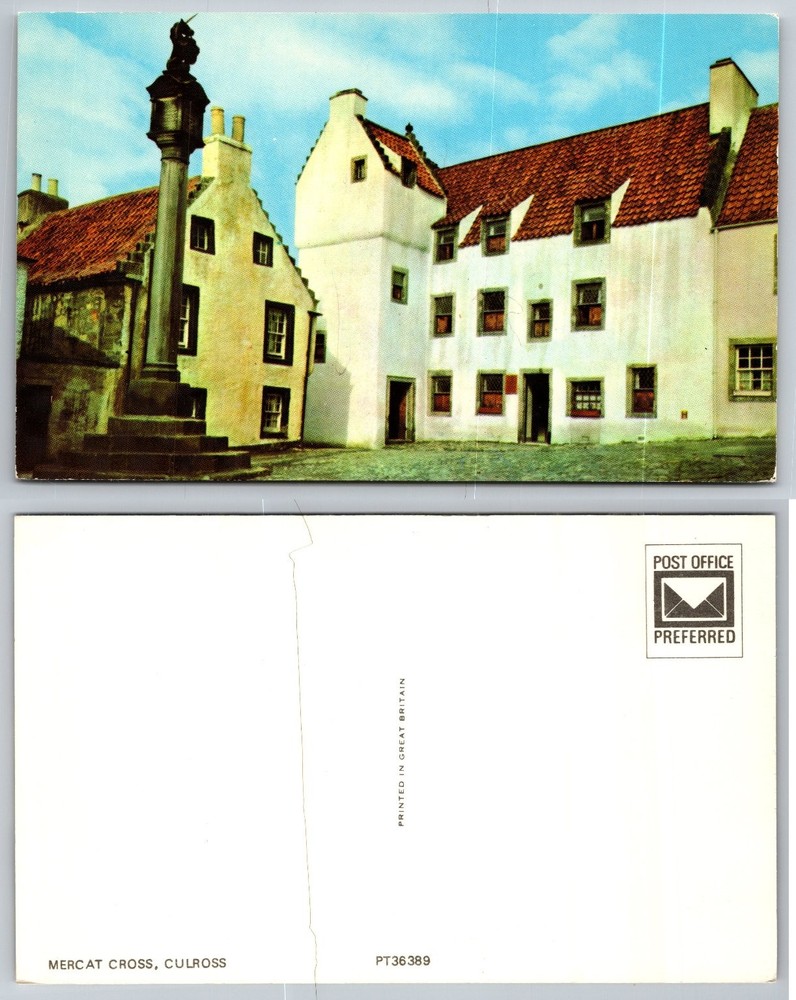 Mercat Cross Culross Scotland Vintage Postcard Historical Fife Landmark