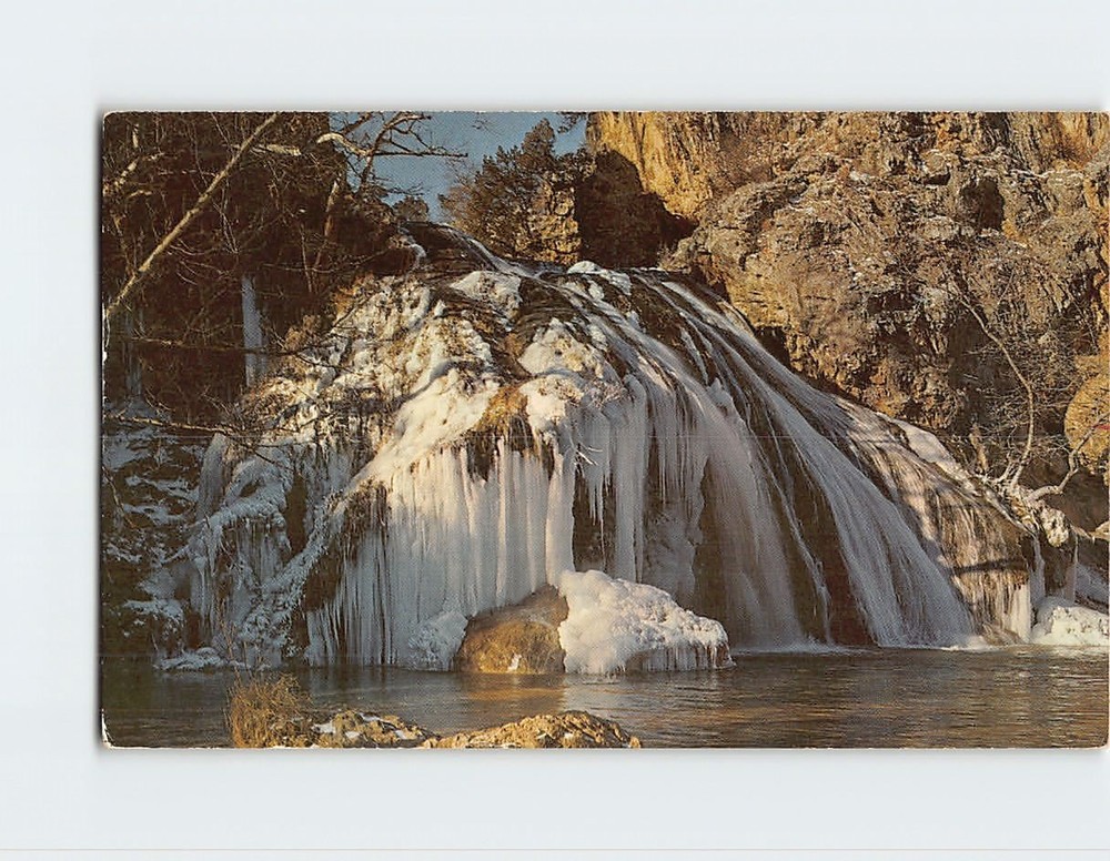 Postcard Winter Scene Turner Falls Oklahoma USA