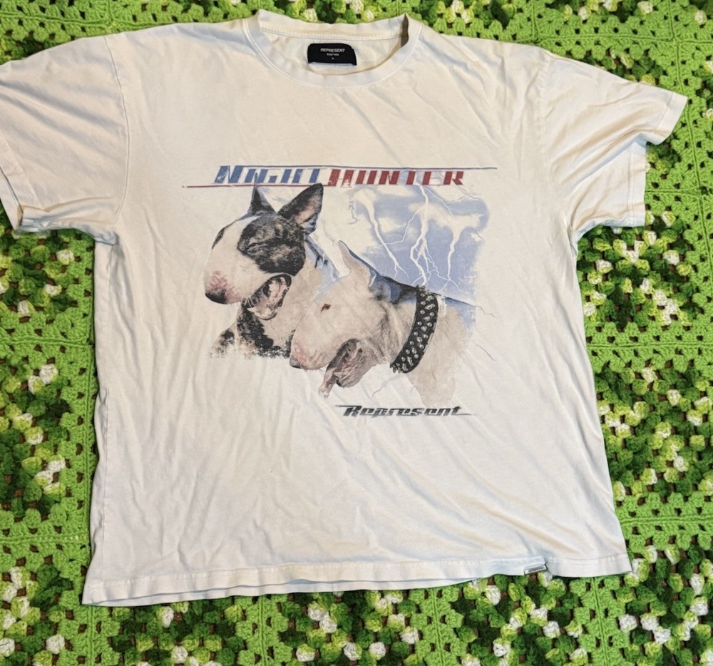 Represent Clo Night hunter Shirt Dogs Distressed Worn Grunge Streetwear Medium
