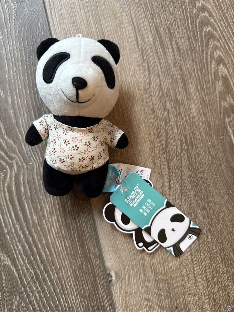 Rare HTF Black and White Panda Plush Stuffed Animal New With Tags
