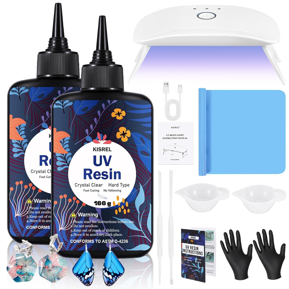 200G UV Resin Hard Type Crystal Clear Fast Curing with UV Light