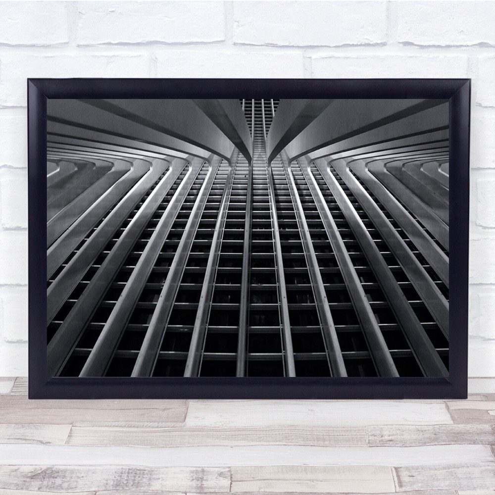 Night Curves up shot building windows Wall Art Print