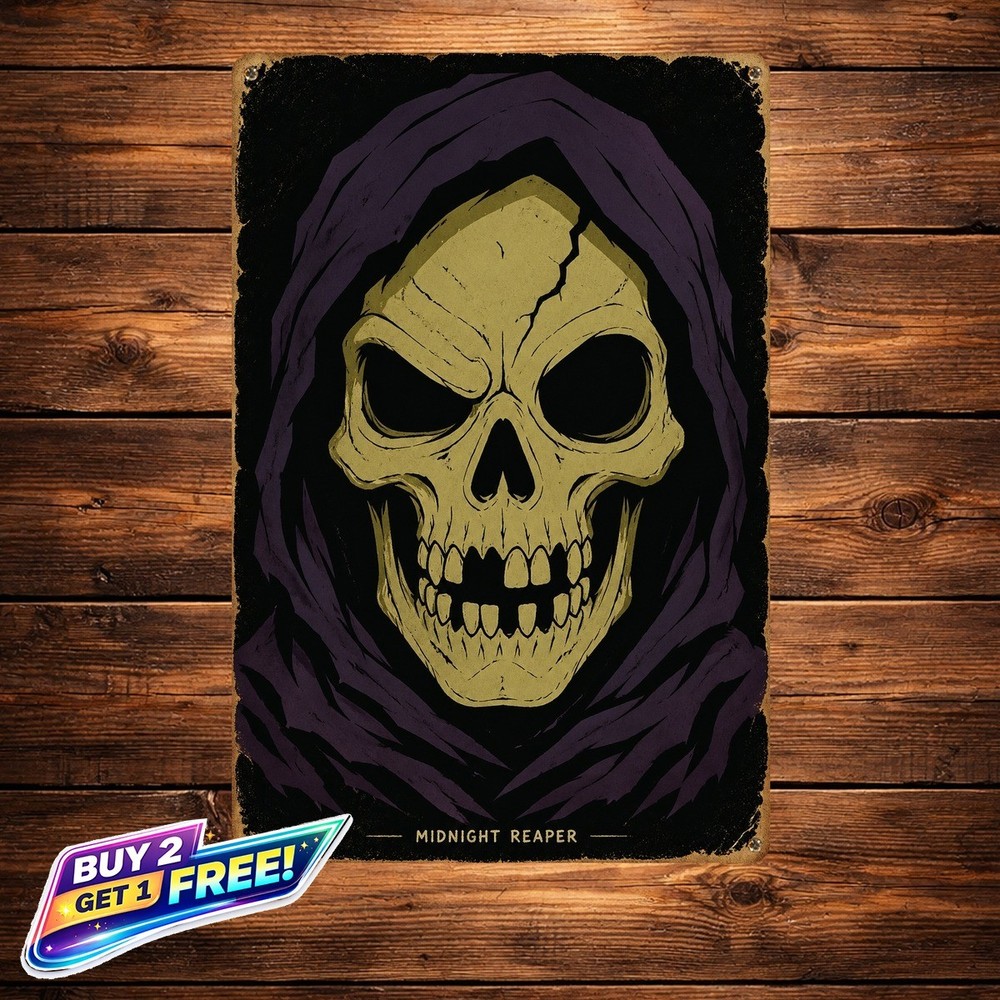 Retro Skeletor Villain Poster Metal Tin Sign Man Cave Decor