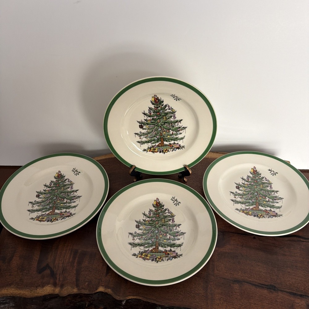 Spode Christmas Tree Salad Plates 7-3/4