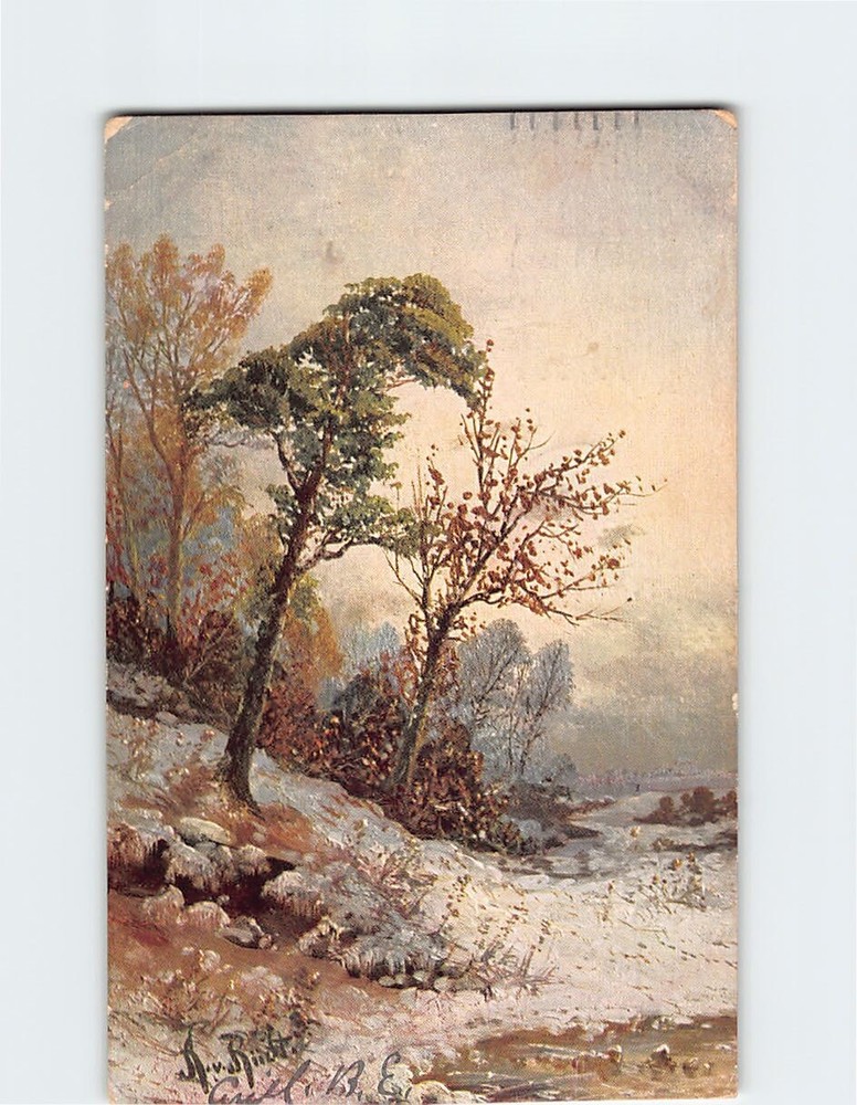 Postcard Winter Scenery Painting/Art Print
