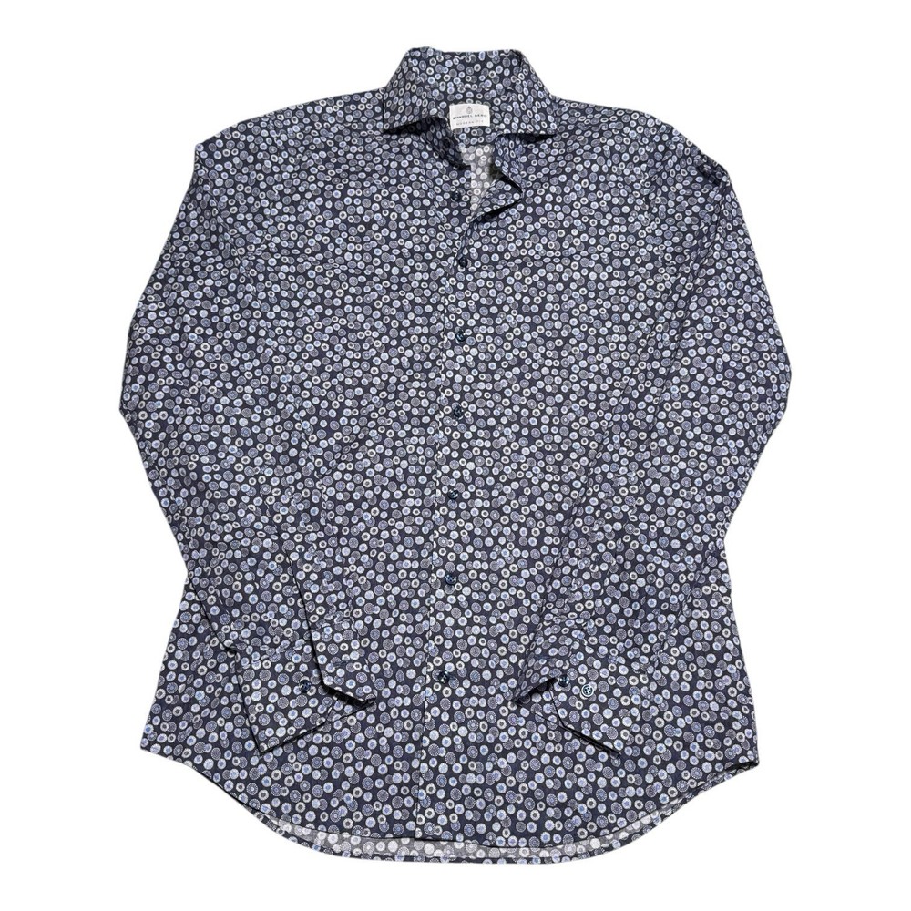 Emanuel Berg Modern Fit Geometric Patterned Button Up Shirt Adult Medium 15 1/2