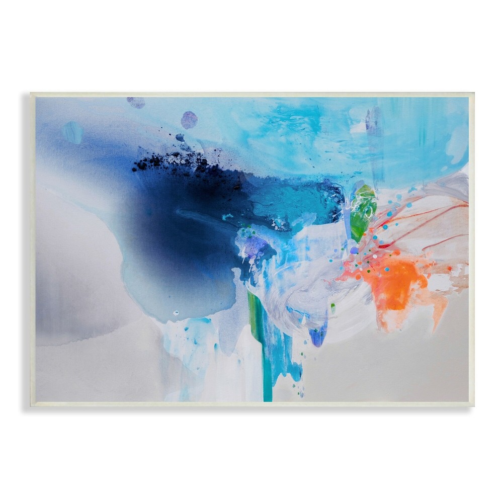 Stupell Intense Painting Abstract Water Splash Fluid Ink Dilution Wood Wall Art