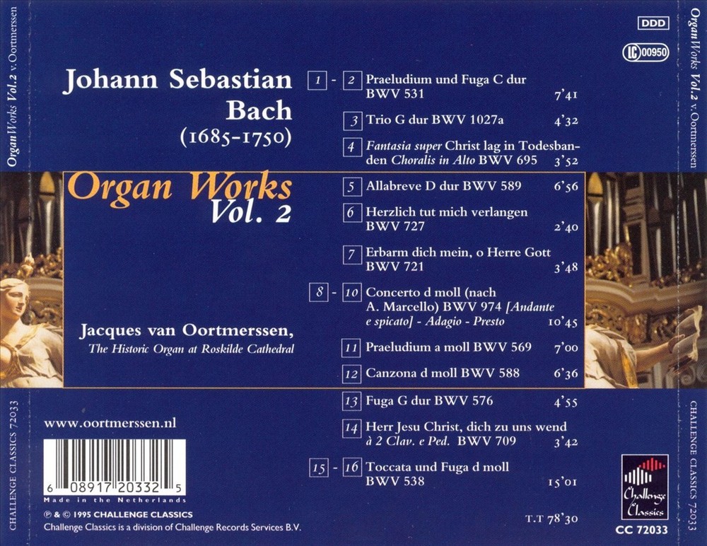 Jacques Van Oortmerssen Bach: Organ Works New Cd
