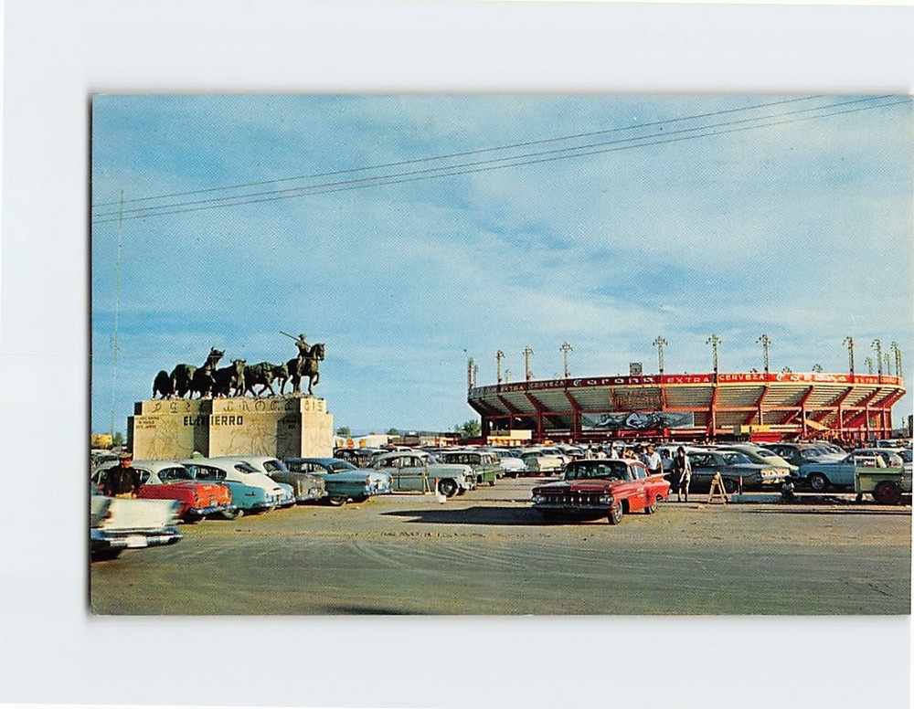 Postcard Monumento El Encierro Y Plaza De Toros Monumental Aguascalientes Mexico