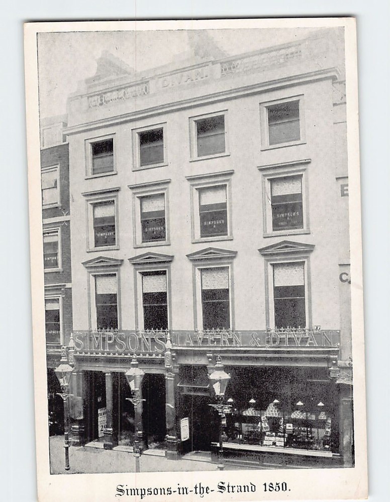 Postcard Simpson's-in-the-Strand London England