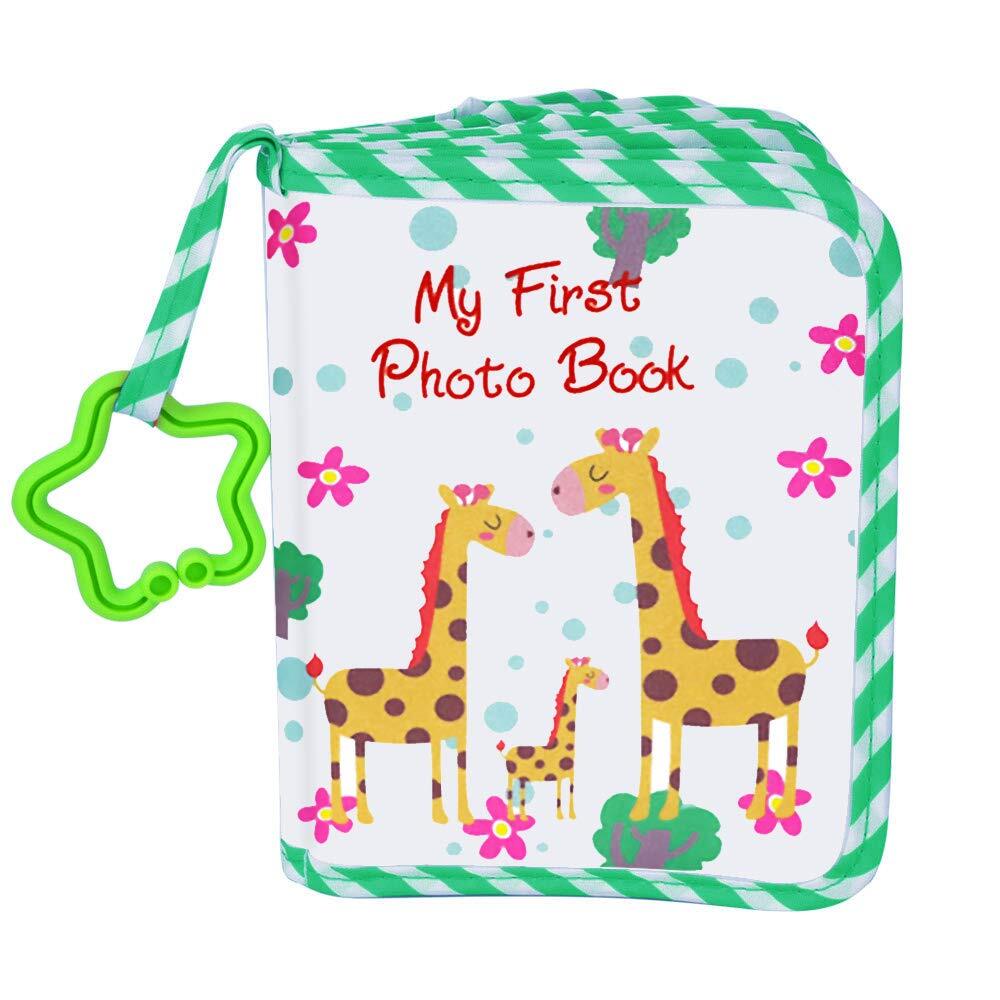 Baby Photo Album, Green, 4x6 Inch, Soft Cloth Cover, Holds 4x6 Inch Photos