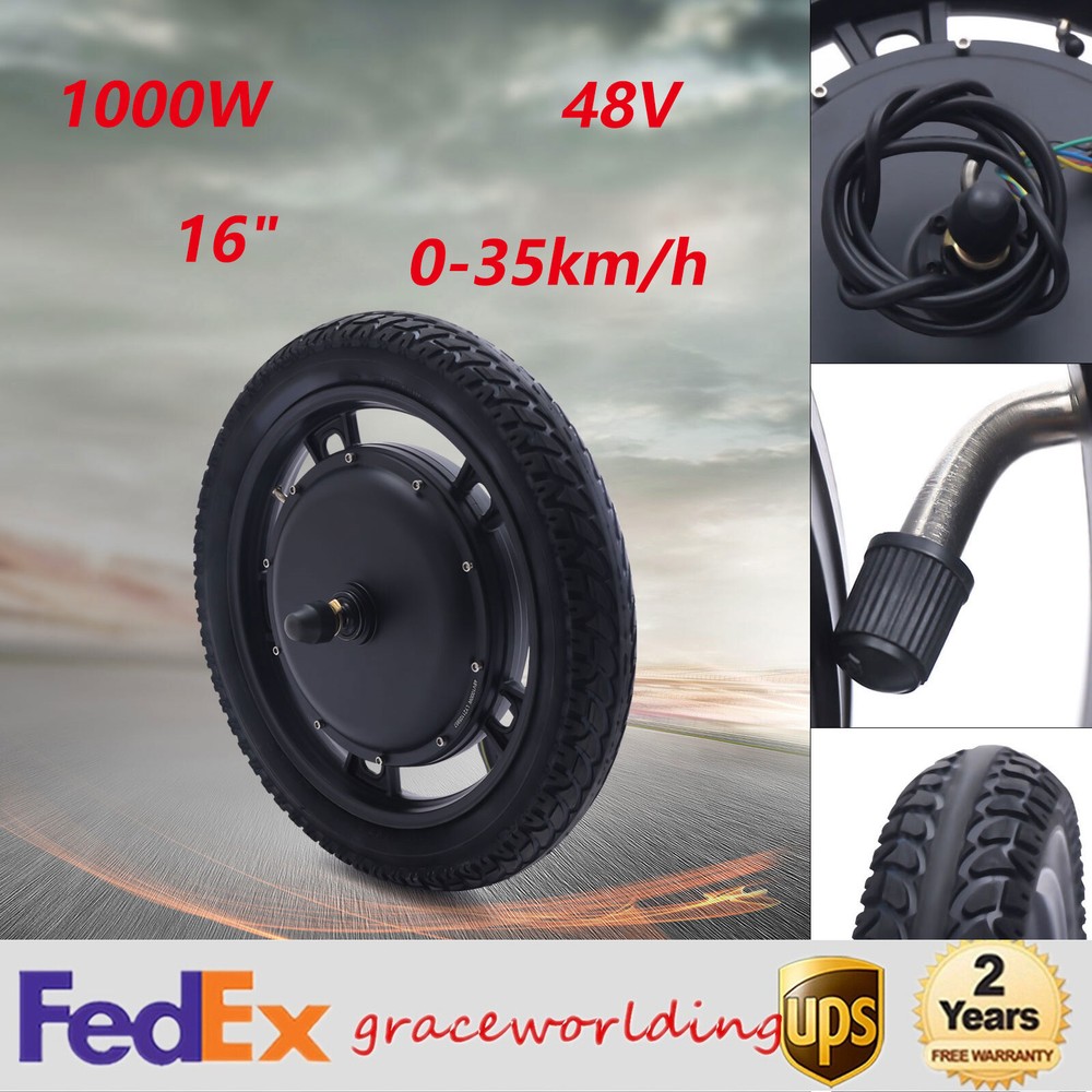 48V 1000W 16-Inch Front Wheel E-Bike Conversion Kit