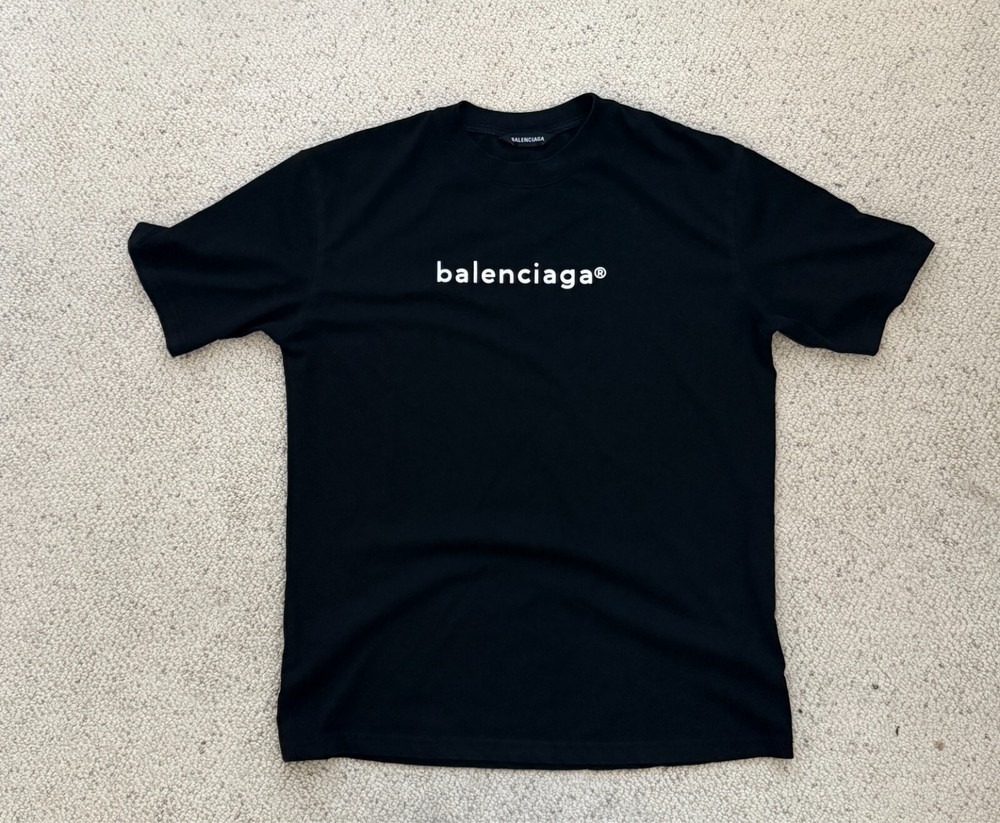 Balenciaga Logo Black T shirt Size XS