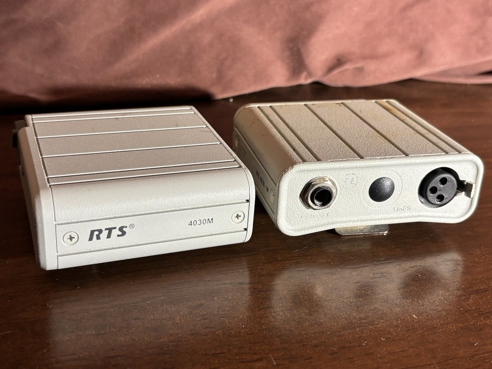 Two RTS 4030M Single-Channel Intercom Beltpack - Untested