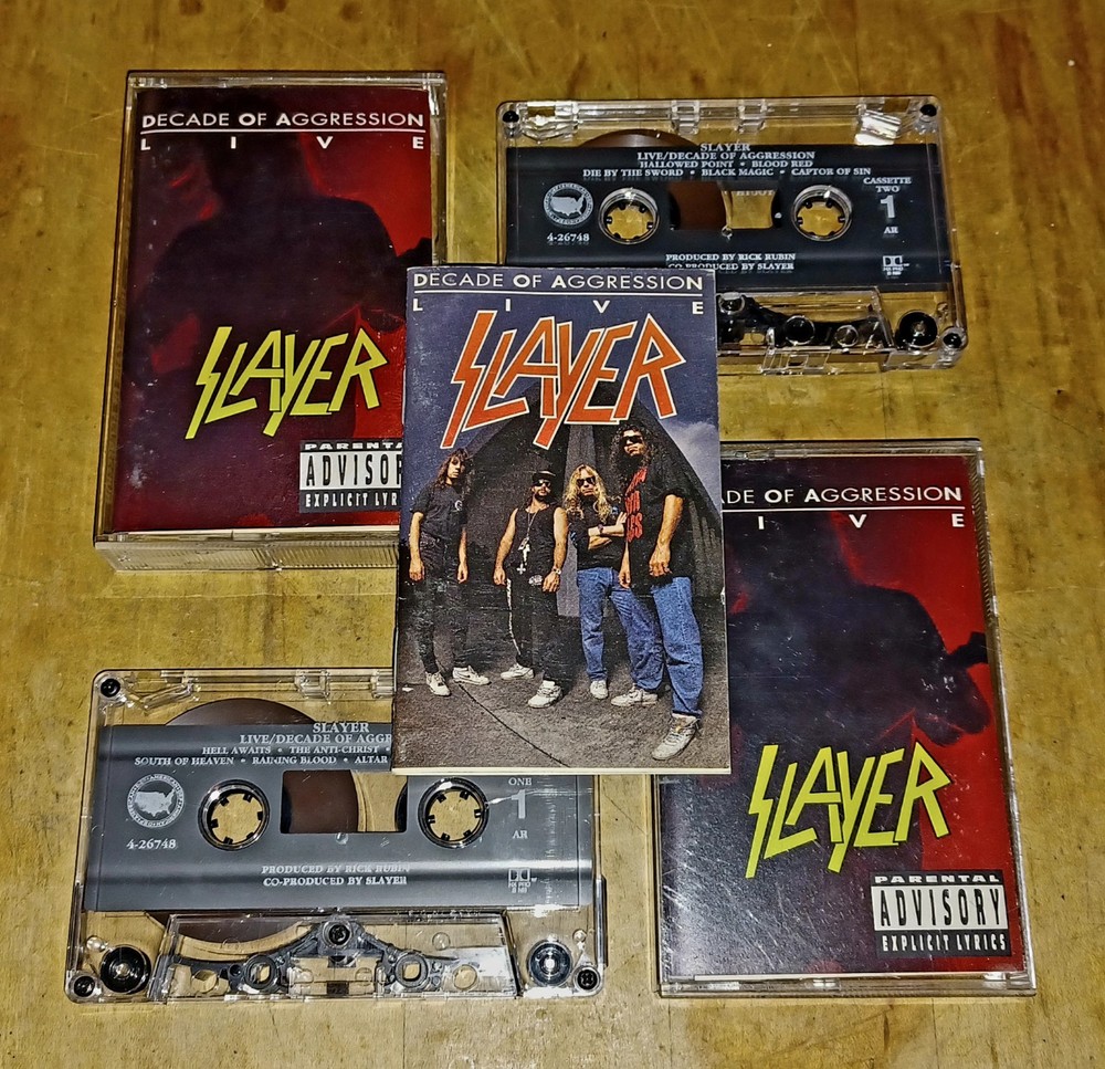 SLAYER DECADE OF AGGRESSION VINTAGE CASSETTE TAPE SET w/BOOKLET RARE (1991)🔥