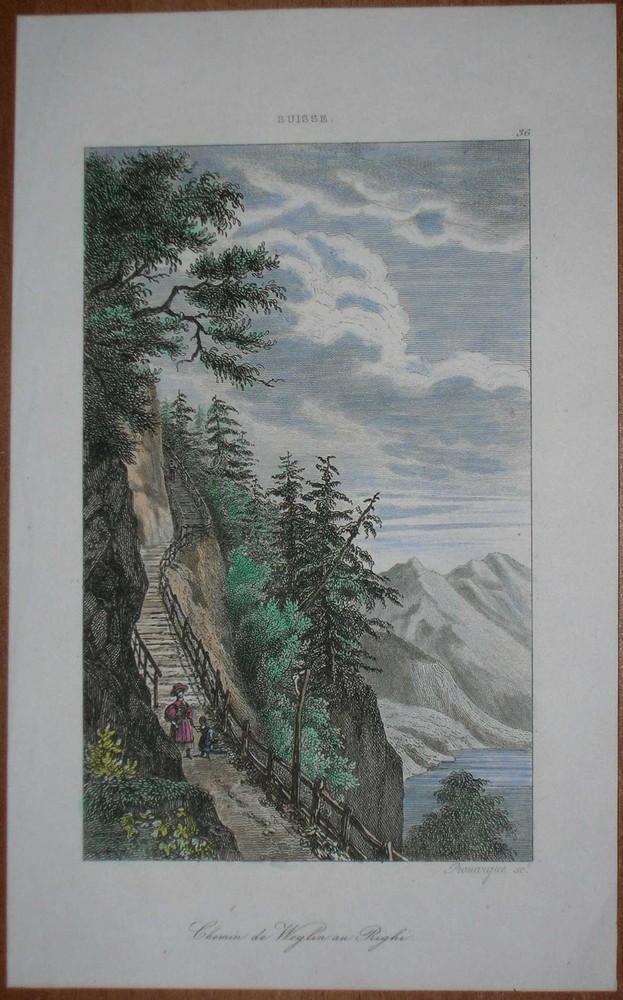 1838 print PATH ON RIGI MOUNTAIN, SWITZERLAND (#36)