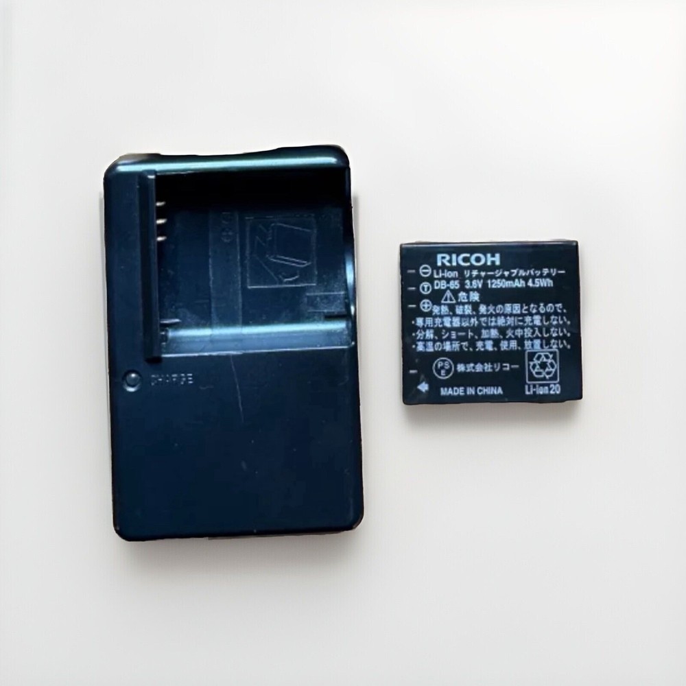 Ricoh GR Digital Camera Battery DB-65 and Charger BJ-6 OEM Genuine