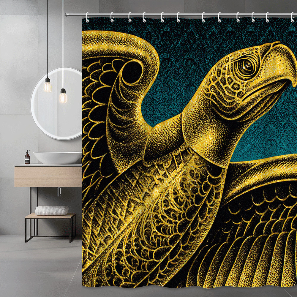 Gold Turtle Shower Curtain Ocean Animal Print
