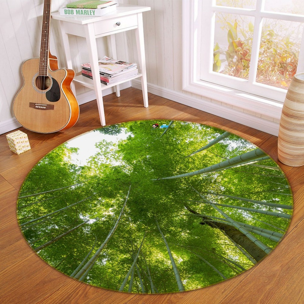 3D Green Forest NAO4062 Game Rug Mat Elegant Photo Carpet Mat Fay