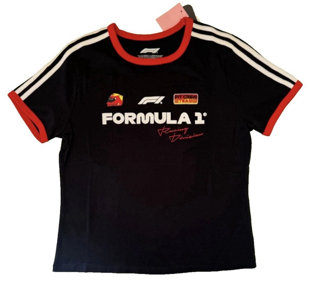 Formula 1 Womens Medium Short Sleeve Graphic Baby T-Shirt - Black
