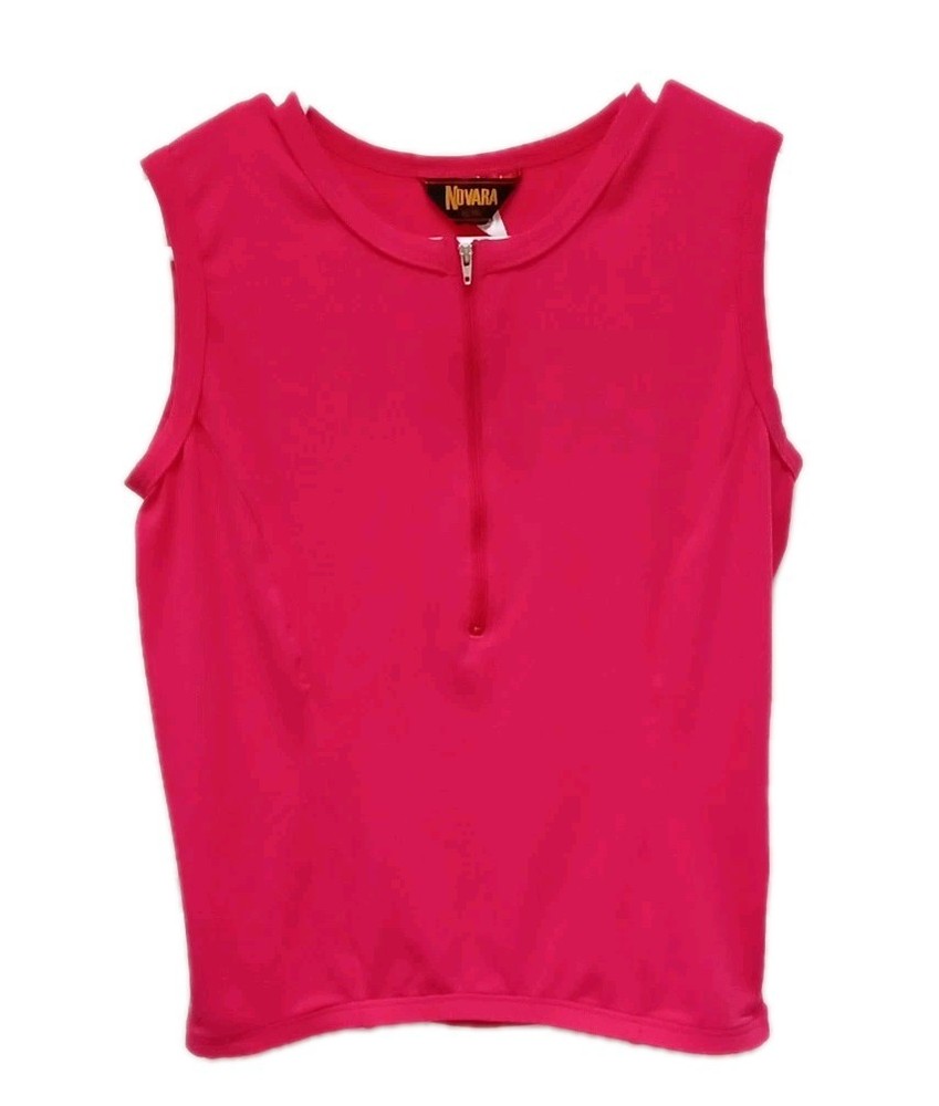 Novara Sleeveless 1/2 Zip Cycling Jersey. Pink, Women's Size M Back Pockets