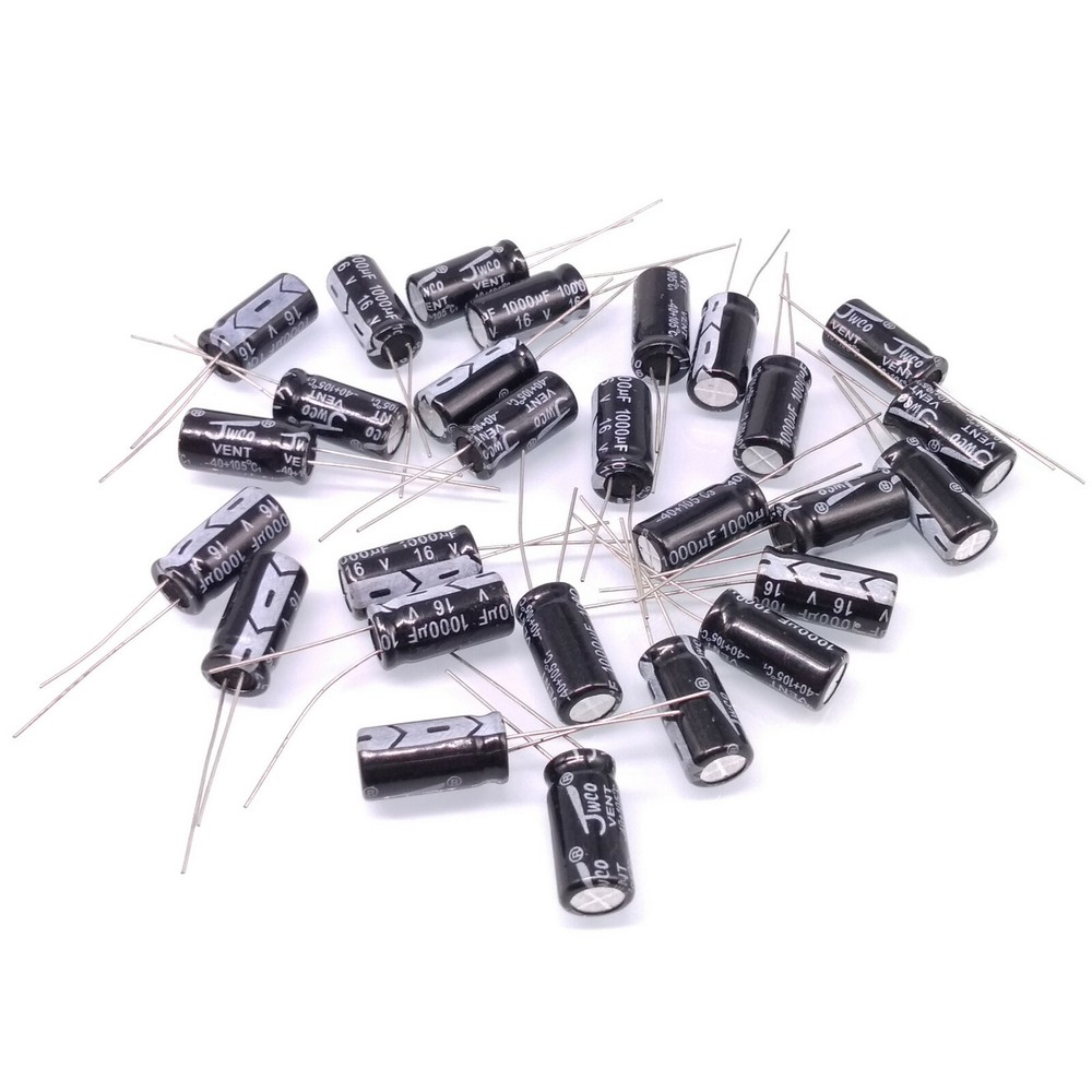 50pcs Electrolytic Capacitors 1000uF 1000mfd 16V +105℃ Radial 8 x 16mm