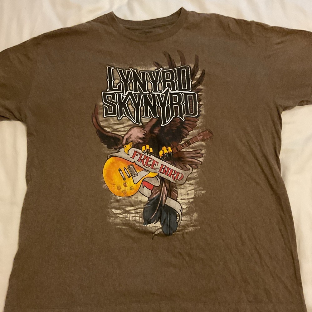 Lynyrd Skynyrd Merchandise Free Bird Brown Graphic Band T-Shirt XL