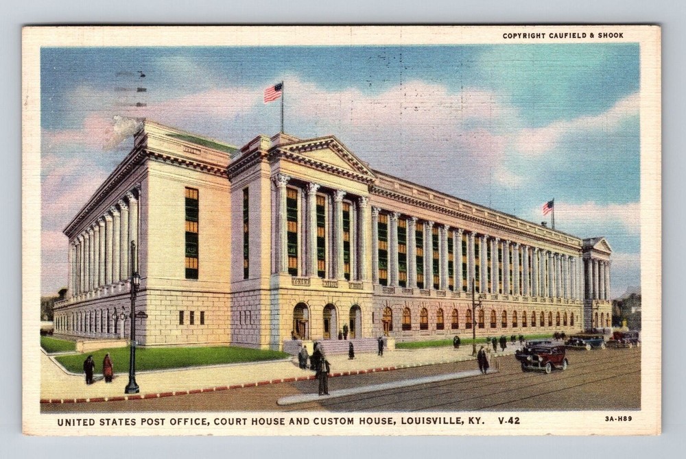 Louisville KY-Kentucky U.S Post Office Court House Custom House Vintage Postcard