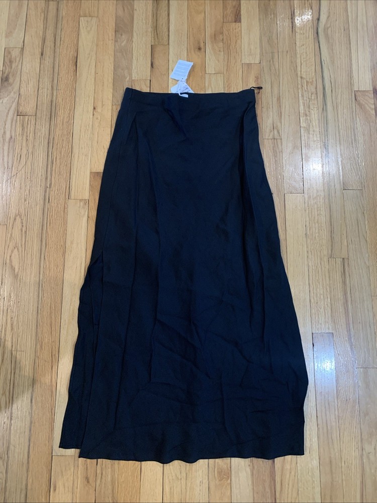 NWT  Brunello Cucinelli Women's Black MIDI  Slit Skirt Size 10 USA