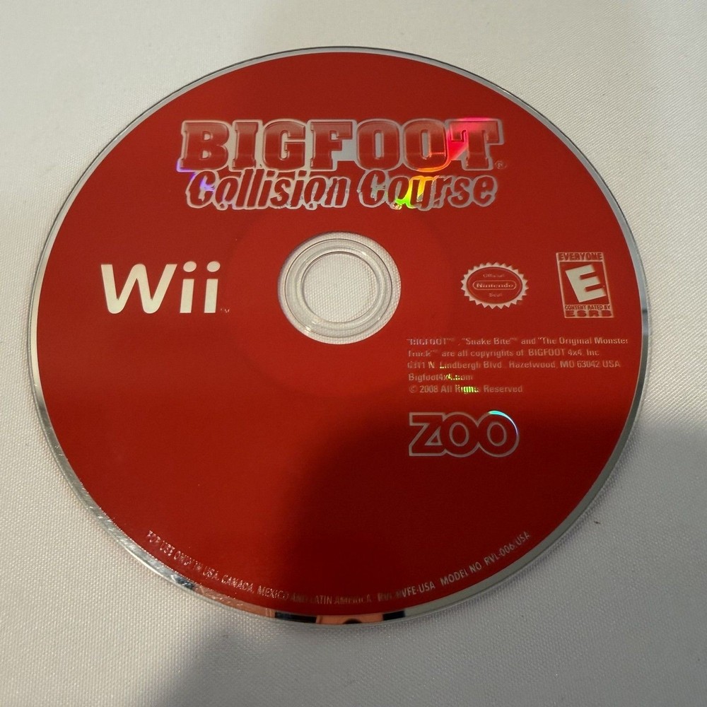 Bigfoot Collision Course Nintendo Wii Arcade Truck Racing Video Game Disc Only