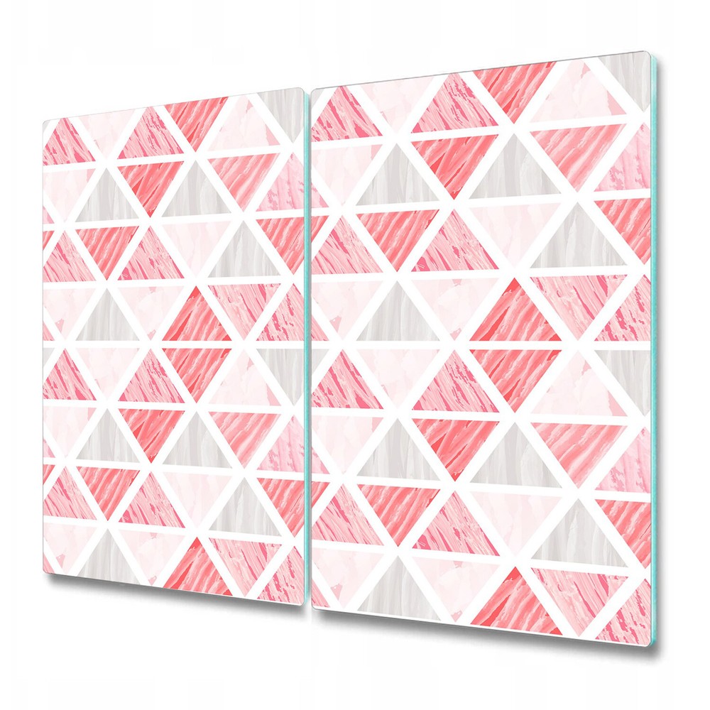 Glass Chopping Board Utensil Pink Triangles Scandinavian Geometric 2x30x52