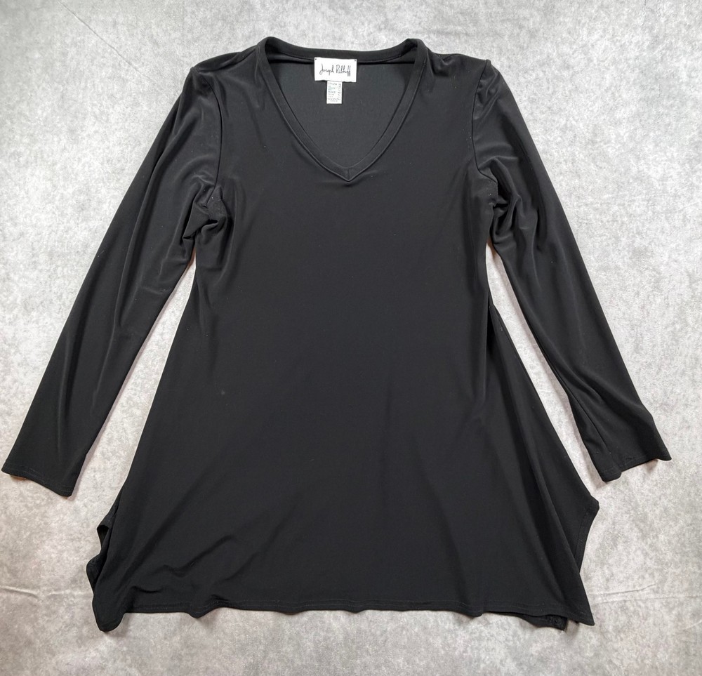 Joseph Ribkoff Women Black V Neck Tunic Long Sleeve Stretch Top Canada 10