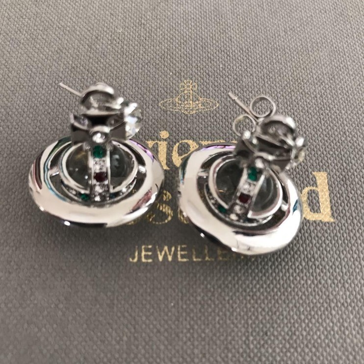 Vivienne Westwood Tiny Orb Earrings Pierce Silver Clear No Box From Japan New