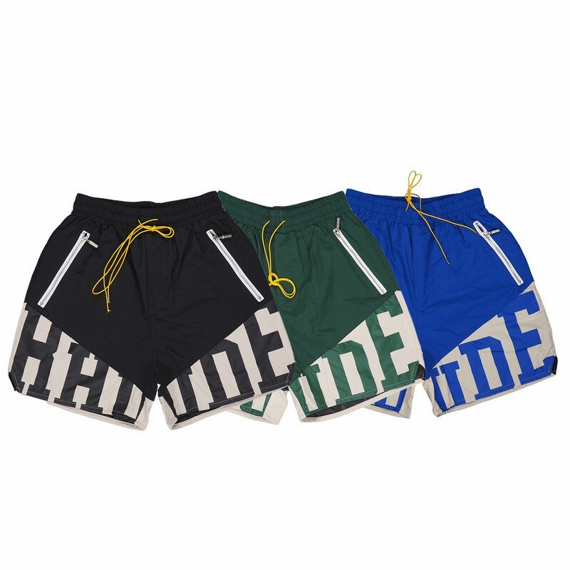 Rhude Mens Basketball Shorts - Breathable Sports Leisure Fitness Beach Pants