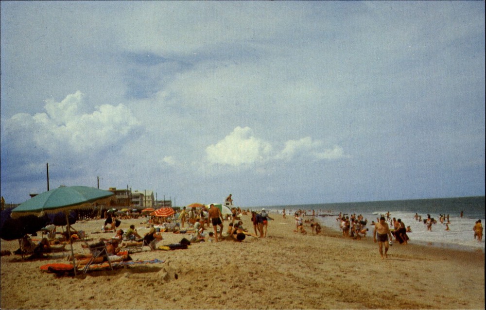 Sunbathers at Rehoboth Beach Delaware ~ 1970s