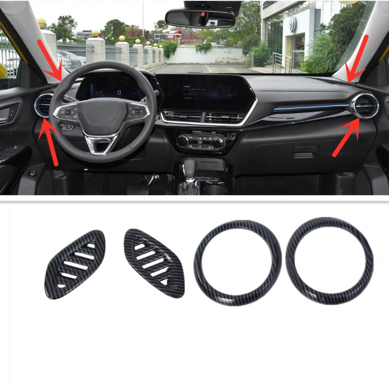 For Chevrolet Trax 2024 Car Dashboard Air Vent Cover Trim Carbon fiber 4X