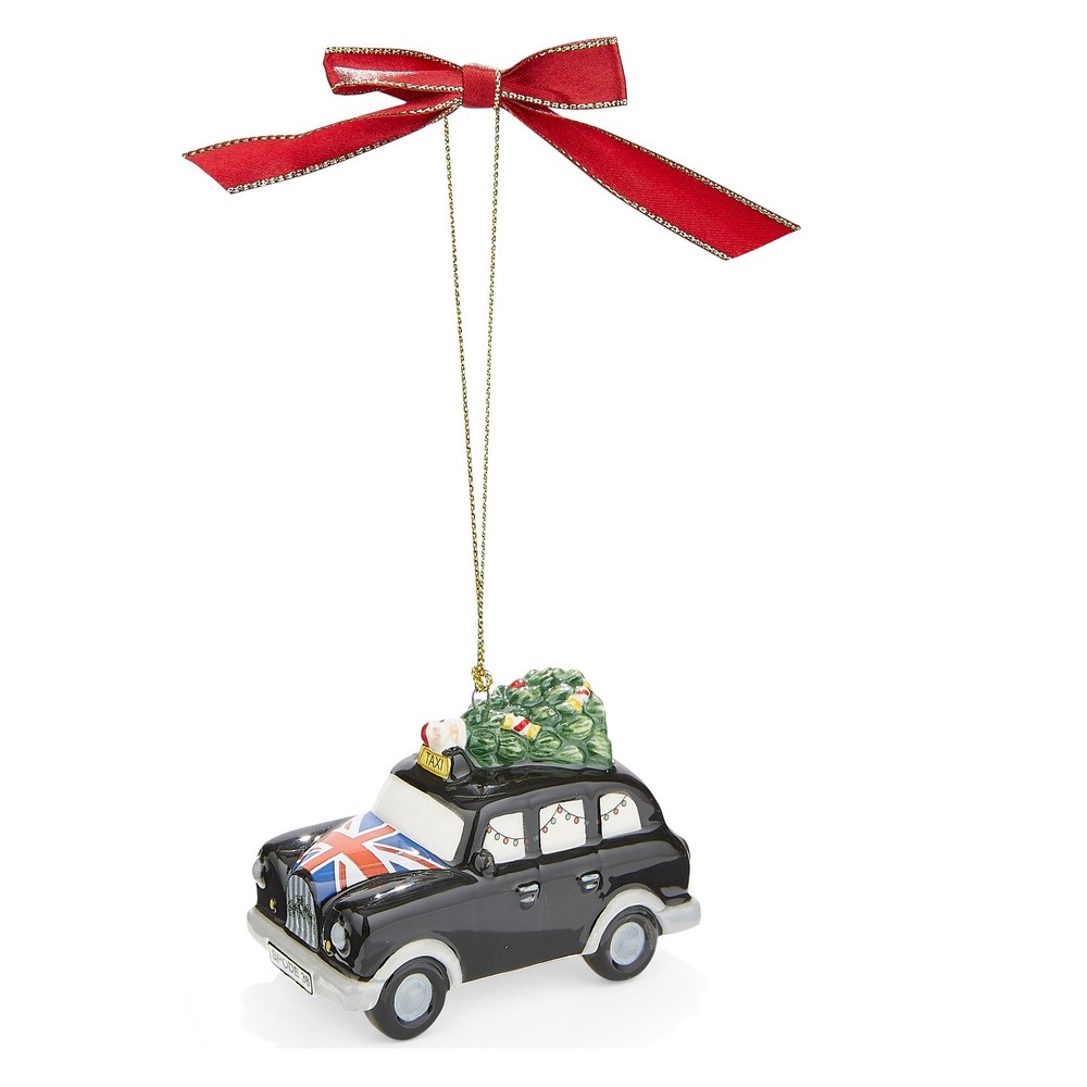 Spode Christmas Tree Brit Taxi Ornament - Dolomite Festive Holiday Decor Accent-image