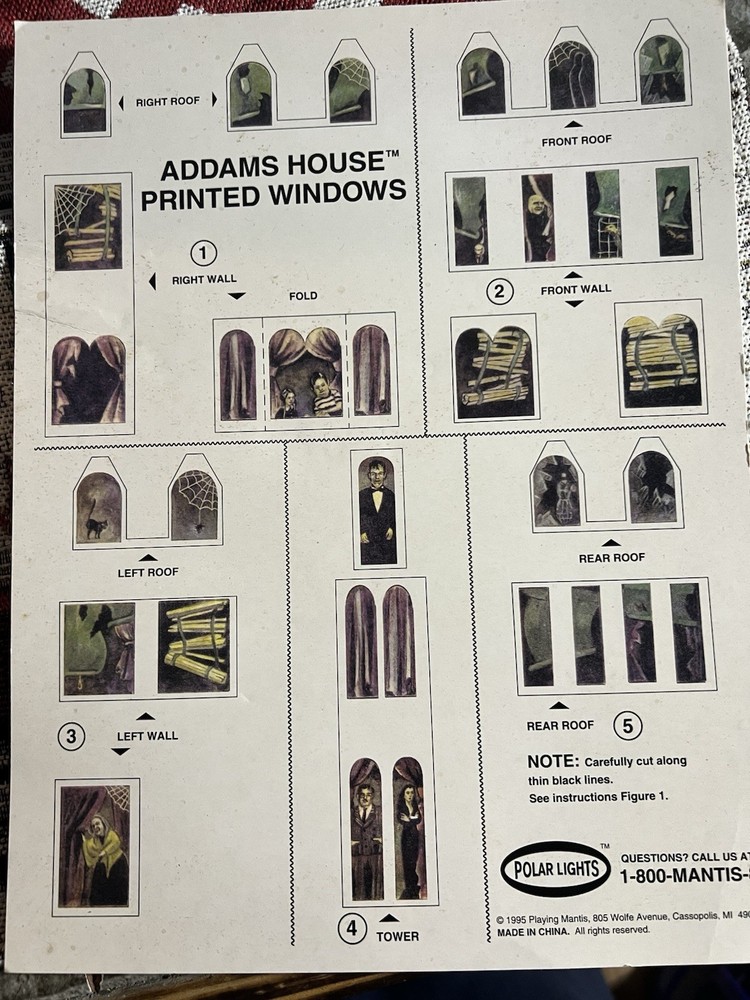 Polar Lights The Addams Family Pictures That Cut Out That Go Inside The House