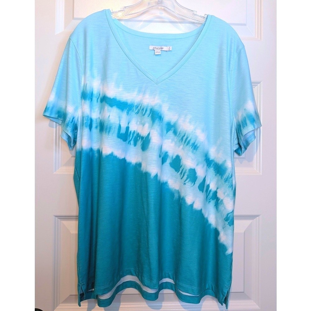 Chico's Tie Dye V-Neck T-Shirt