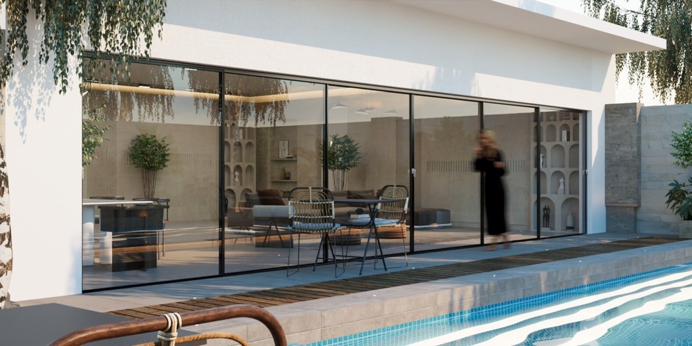 Thermal Aluminum Sliding 6-Panel Patio Door 288