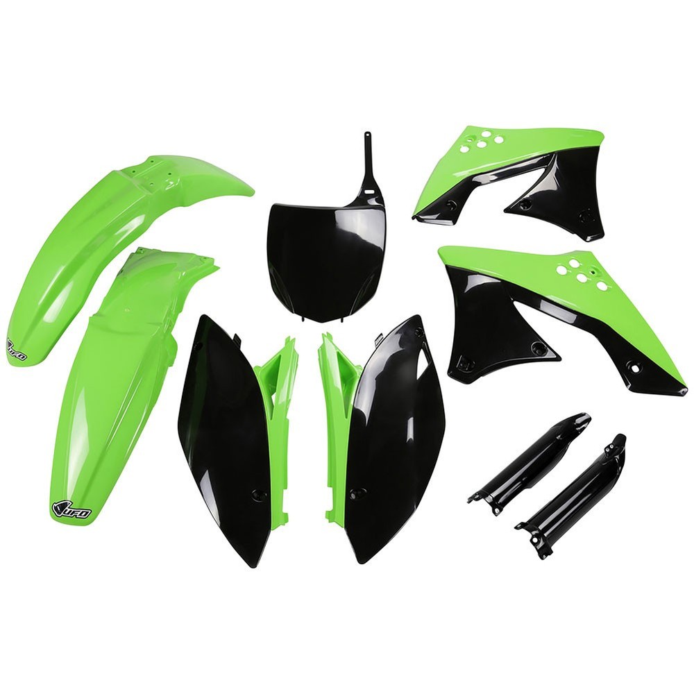 UFO Plastic Kit Set Full Complete Black Green Original Kawasaki KX250F 2009-2012