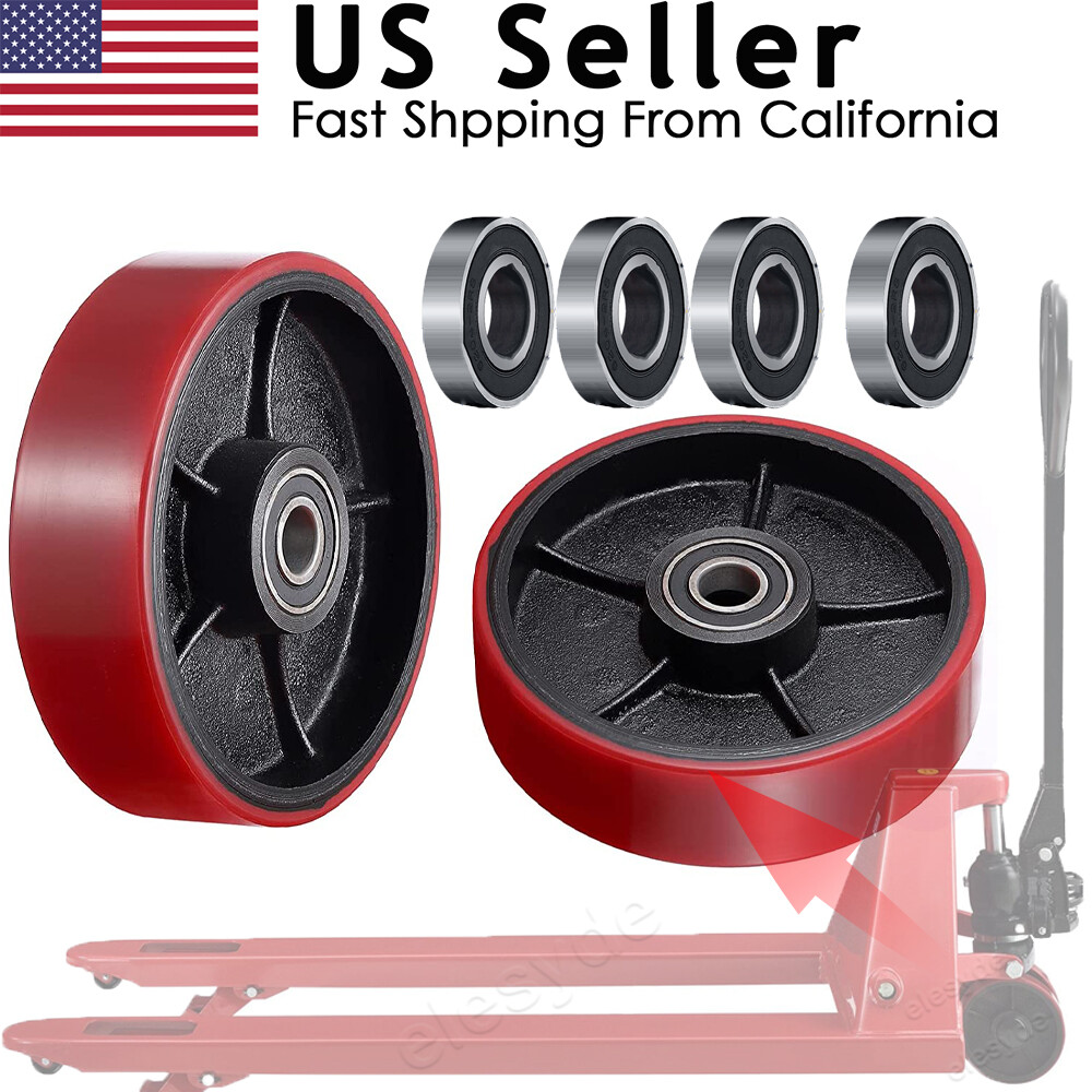 6Pcs/Set Pallet Jack/Truck Steering Rear Wheels Replacement Poly Tread Bearings
