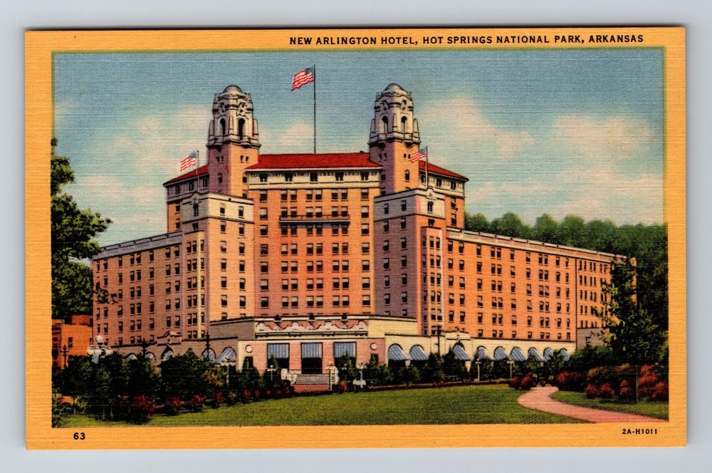Hot Springs National Park AR-Arkansas New Arlington Hotel Vintage Postcard