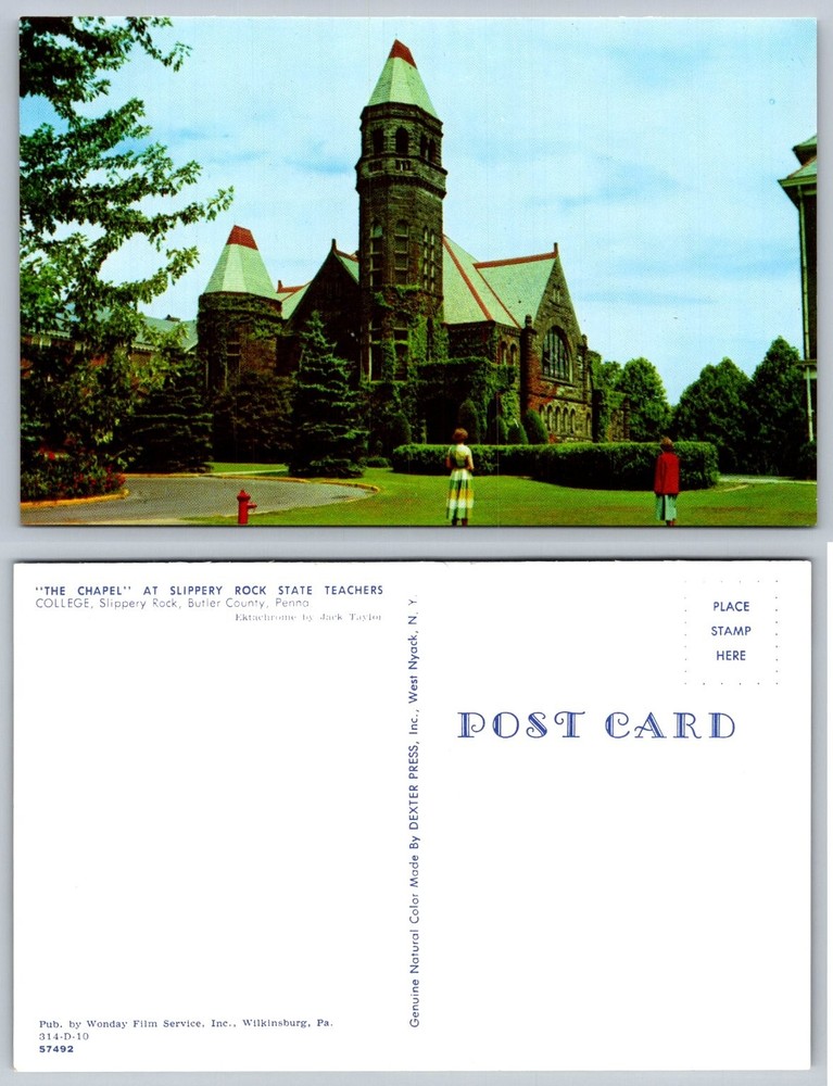 Slippery Rock PA Chapel Postcard - Slippery Rock State Teachers College