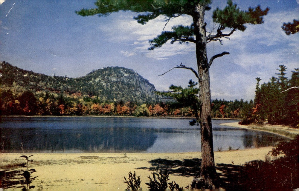 1956 Cathedral Ledge Echo Lake State Park North Conway NH Chrome Postcard