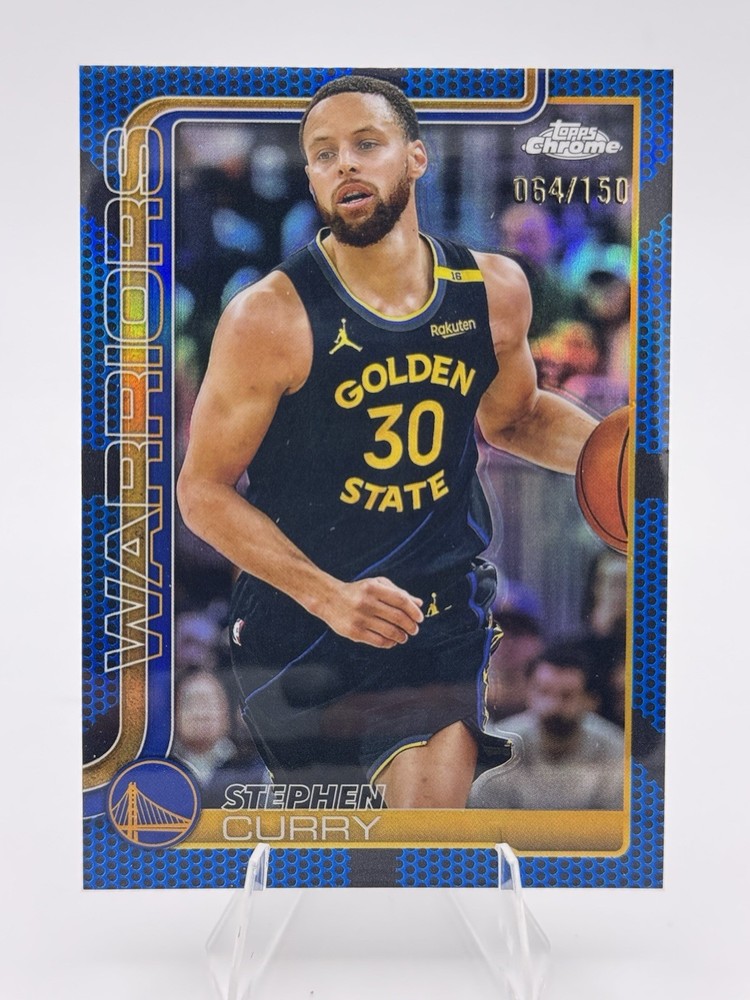 2025-26 Topps Chrome Stephen Curry #201 Blue Basketball Refractor /150