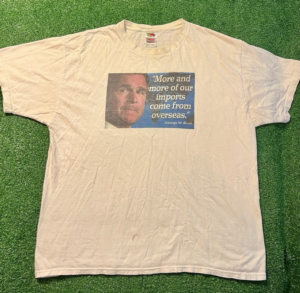 Y2K Vintage George W Bush T Shirt Hanes President Sz XL Funny Quote