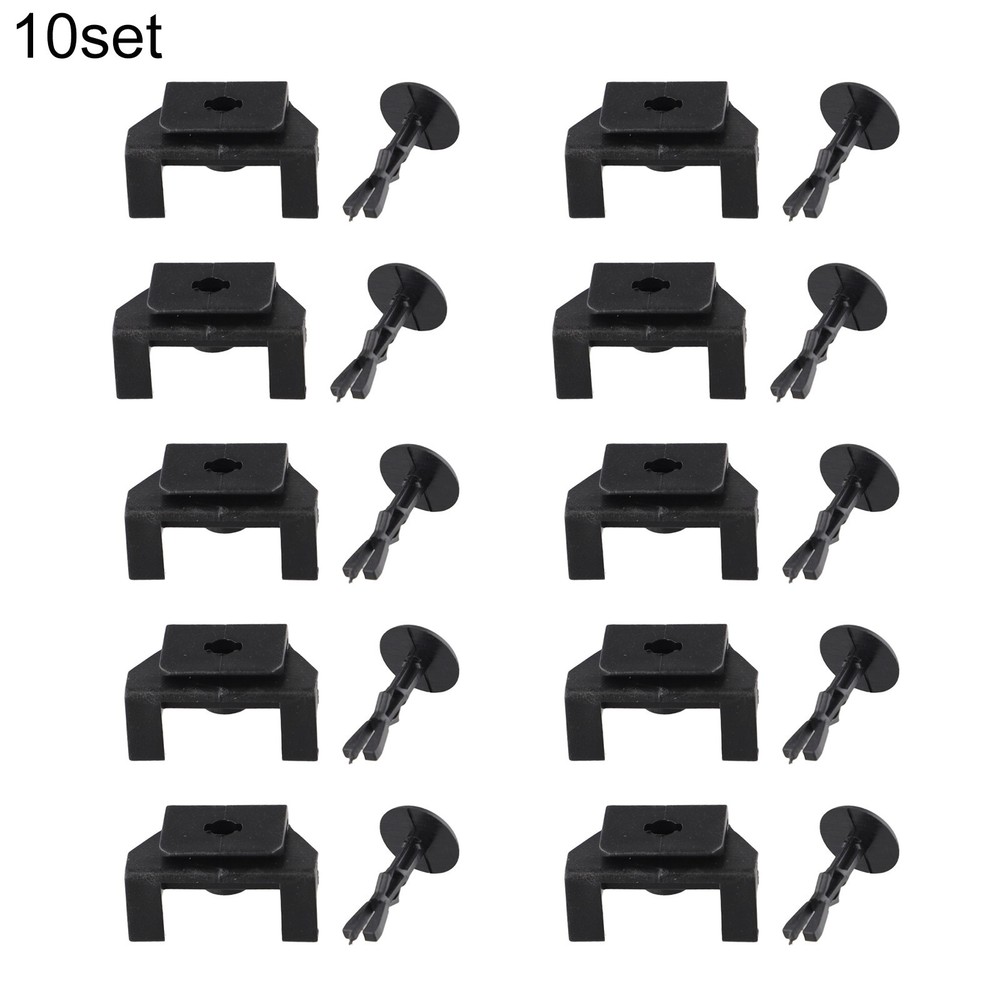 10-Piece Black Clip & Pin Kit for Front Fender Bumper Accessories