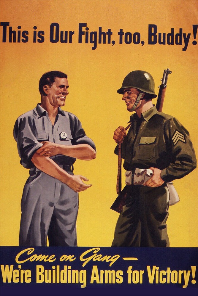 365069 Our Fight Too Buddy Vintage World War II Art Decor Print Poster