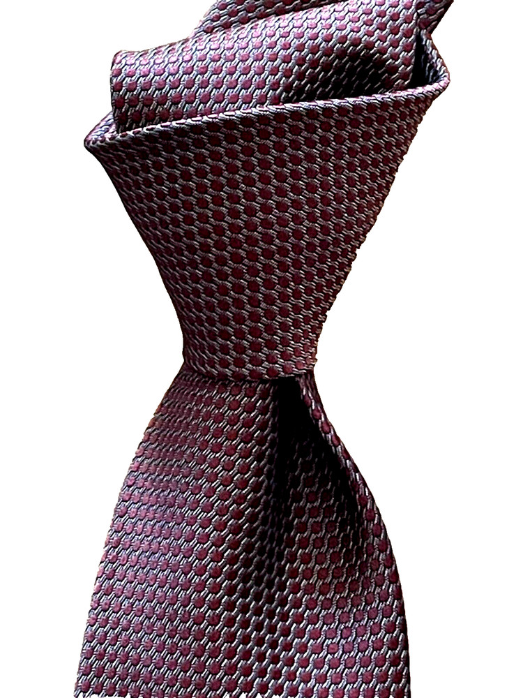 $270 NWT TOM FORD Burgundy raised dots 3.6” men's woven silk neck Tie ITALY